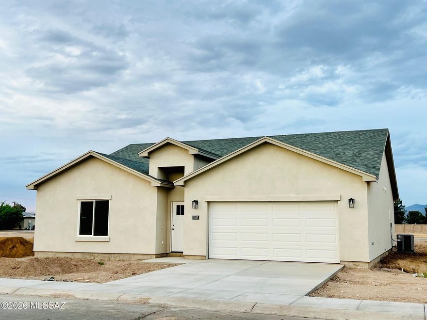 Don't miss out on this extra spacious new build located in the heart of Safford. You will love this new 3 bedroom 2 bath home with large, open living and dining areas. The master suite has a large bathroom with a tiled shower and soaking tub. You will enjoy living within walking distance to schools and shopping. A block wall will be added before closing. Call for an appointment today.