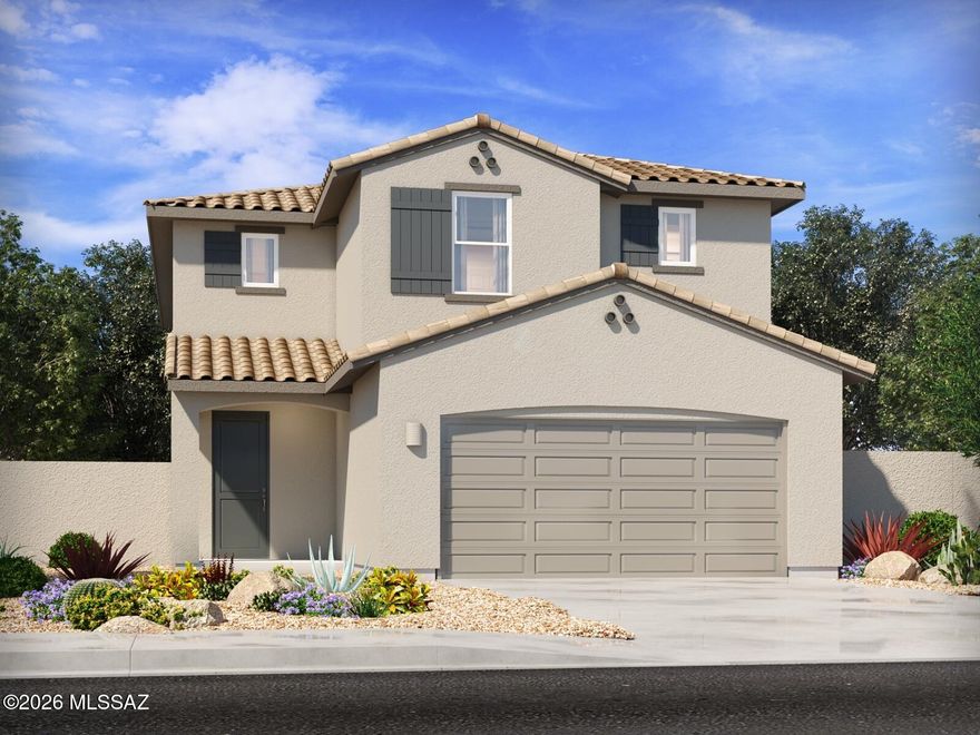 Brand new, energy-efficient home available by Jun 2026! Make visitors feel at home with a convenient first-floor guest bed and bath. The sprawling kitchen island overlooks the dining and great room. The primary suite has a spa-like bath with dual sinks. The upstairs bedrooms also have walk-in closets. Sunset Crest is coming soon to Ajo and Kinney.  Each of our homes is built with innovative, energy-efficient features designed to help you enjoy more savings, better health, real comfort and peace of mind.