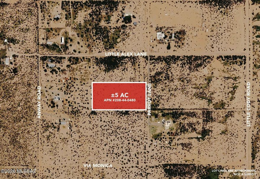 Expansive ±5-acre homesite in the heart of Avra Valley with sweeping panoramic mountain views and stunning Arizona skies. This flat, usable parcel offers the perfect canvas to create your dream desert retreat--whether it's a custom home, manufactured home, horse property, or private ranchette. Enjoy spectacular sunrises, vibrant sunsets, and the serenity of wide-open space. Electricity is conveniently located nearby along Parrot Lane, helping streamline your building plans. Ideally situated near Marana, Tucson, and I-10, and within the path of future growth near the proposed I-11 corridor, this property offers both lifestyle and investment appeal. Just minutes from Ironwood National Monument, you'll have access to incredible desert landscapes and outdoor recreation. Space, privacy, views, and opportunity--this property has it all.  Ask Broker for a detailed marketing brochure.
Buyer to verify all information including zoning, utilities, access, floodplain, and intended use. All information is deemed reliable but not guaranteed.