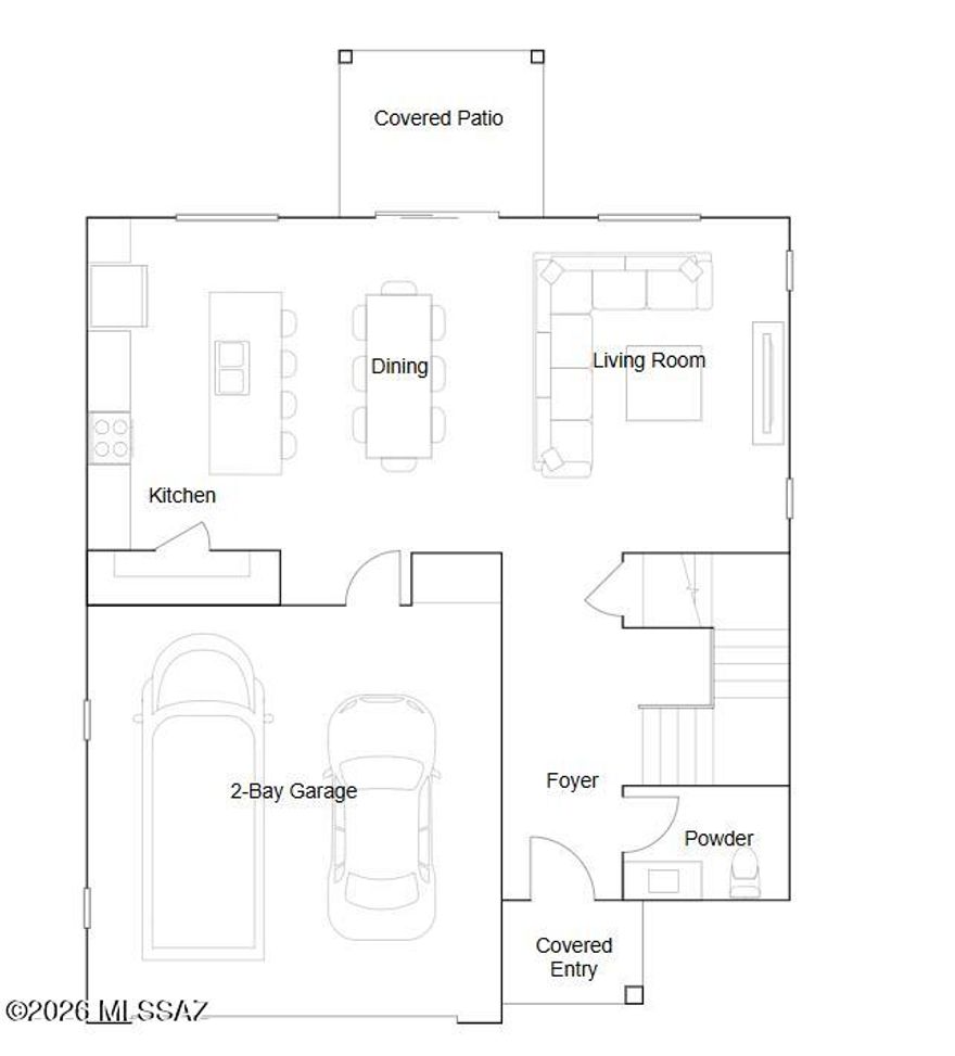 This new two-story home presents a convenient layout that seamlessly balances open-concept living with private spaces. On the first floor, a welcoming foyer opens to a spacious living room, dining area, and kitchen, creating an open, comfortable setting for daily gatherings and entertaining, which extends effortlessly to a covered patio perfect for al fresco dining and relaxation. Upstairs, the second floor is devoted to rest and rejuvenation, featuring a spacious owner's suite with a private bath and large walk-in closet, along with two additional bedrooms and an upper-level laundry room. Our homes come with Quartz Countertops, the Rinnai Tankless Water Heaters, Smart Thermostats, Post-Tension Foundation, Radiant barrier roof decking, 2'' Faux Wood Blinds and more!