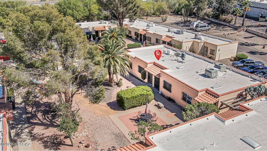 Welcome to this darling 1 bed, 1 bath townhome in the heart of Green Valley-perfectly located for convenience, comfort, and easy desert living. Offered fully furnished, this turnkey property includes everything down to the plates, glasses, and silverware! Recent updates add peace of mind, including a new mini-split, newer stackable W/D, and a water heater replaced in 2022. Ideal as a seasonal getaway, full-time residence, or rental, this home has a strong rental history, making it an excellent investment property. Enjoy access to the community pool and spa through the HOA, along with the extensive amenities of Green Valley Recreation. The West Center is across the street, and you're moments from grocery stores, restaurants, and more. This is Green Valley living at its easiest!