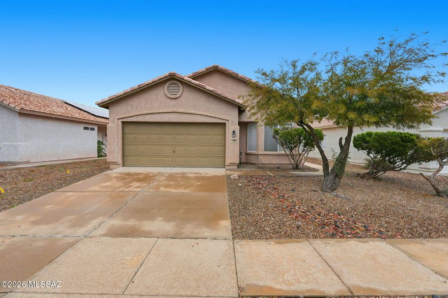 Inviting home located in the desirable Continental Ranch community. This residence offers an open and functional layout with generous living and dining areas, ideal for everyday living and entertaining. The kitchen is open to the main living space and includes a breakfast nook with bay window and a built-in desk area. Three bedrooms and two bathrooms provide comfortable living, along with a dedicated laundry room. Vaulted ceilings and tile flooring enhance the bright, airy feel throughout. Enjoy a spacious north/south facing backyard with ample room to relax, entertain, or add future outdoor features. Community amenities include pools and parks. Conveniently located near I-10, shopping, dining, and schools.