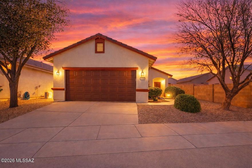 Welcome home to your dual primary home in the desirable Holiday community with parks, multiple pools, community center with pool table, exercise classes, walking paths and more! Low care backyard with two car garage. Open concept living with gas range and natural light. Excellent second home as lock and leave, with rental potential due to two bedrooms with attached bathrooms and walk-in closets. One has roll-in shower too! All tile (no carpet) with metal security doors on front and back doors. Home can come furnished as pictured. Move-in ready. Welcome home!