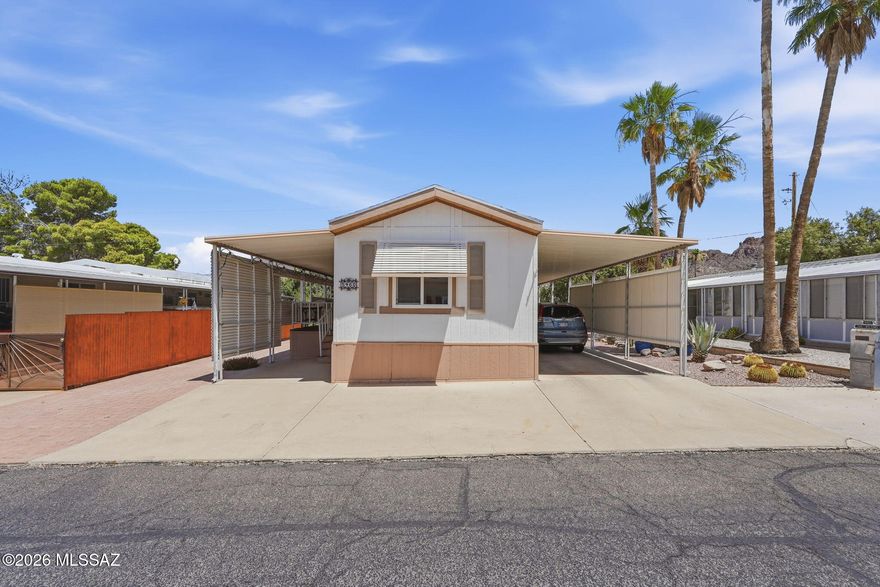 Charming fully furnished 2 Bed, 2 Bath manufactured home with 896SF of comfortable living in a desirable 55+ Community! This well-maintained home features wood laminate flooring, many upgrades, and a newer HVAC system for year-round comfort. Bright and inviting interior with an open feel plus ample storage throughout. Enjoy the convenience of an outdoor storage unit with a garage door for easy access.
 Community Amenities include pools, pickleball courts, social activities, and nearby hiking trails Move-in Ready and perfect for seasonal or full-time living!
