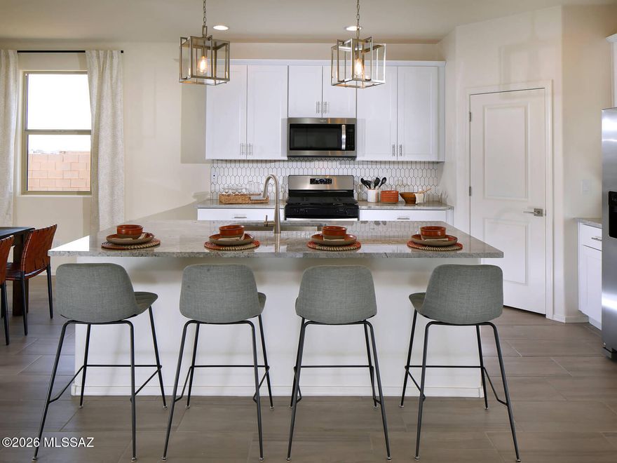 Fantastic location! This 4-bedroom, 3-bath home features a versatile teen room--perfect for homework, TV, or gaming--plus a spacious primary suite with dual sinks and a walk-in closet. Located in Entrada del Toro in Sahuarita, AZ, this community offers five thoughtfully designed floorplans and amenities including a splash pad, pools, walking and biking trails, and a safari park, with easy access to I-19 and major employment centers. Move-in ready with washer, dryer, refrigerator, and whole-home blinds. Built with innovative, energy-efficient features for added savings and comfort.