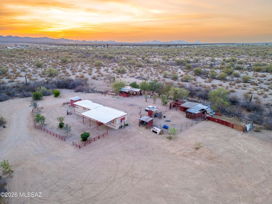 Rare 2-acre investment opportunity with GR-1 zoning allowing multiple manufactured or mobile homes with Stunning Desert & Mountain Views!
Looking for space, privacy, and endless potential? This beautiful 2-acre property near Tucson offers the perfect opportunity to enjoy the peaceful Arizona desert lifestyle while still staying close to city conveniences. This mobile home is affixed and offers incredible flexibility, whether you're dreaming of subdividing, adding workshops or outbuildings, creating a custom outdoor oasis, or bringing horses and livestock for a true ranch-style lifestyle.

Enjoy the freedom of rural-style living while remaining just a short drive from Tucson's shopping, dining, and everyday amenities.

Endless possibilities.
