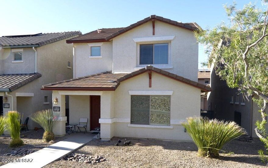Elegant, contemporary Newer Putle built energy efficient home with 3 bedroom 2.5 bathrooms, 2 car garage. Great open floor plan with updated kitchen, black appliances and breakfast bar. Tiled through entire first floor! All bedrooms are large and located upstairs. Master-bedroom has good size walk-in closet.Master bathroom  has double vanity, shower/tub combination. All appliances convey with the property. The community has a clubhouse, pool and parks and in close proximity to dining, schools, shopping, I-10, Raytheon, U of A Teck Park, DMAFB and so much more! An ideal opportunity for first-time buyers, this well-priced two-story single-family home is located on Tucson's east side in the highly regarded Vail School District. Come, See, Stay!!!
