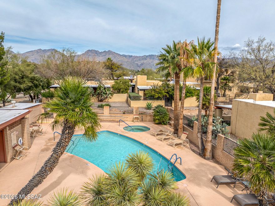 Enjoy stunning Catalina Mountain views from this thoughtfully positioned foothills home near Sabino Canyon Recreation Area, where desert beauty and a peaceful setting create a true Tucson retreat. Surrounded by mature landscaping and tucked into a quiet area of the community, the home offers a relaxed sense of privacy with easy access to everything the northeast foothills are known for. Inside, bright and comfortable living spaces are filled with natural light and designed for everyday ease. A separate den with a fireplace provides a cozy flex space ideal for a second living area, office, or reading room. The covered patio extends the living space outdoors, thoughtfully oriented to capture mountain views and Arizona sunsets — perfect for morning coffee or evening relaxation. Residents enjoy a well-maintained community with amenities including a pool and tennis courts, all just minutes from hiking, dining, shopping, and easy access to Mt. Lemmon. A wonderful opportunity to enjoy low-maintenance foothills living with beautiful views in one of Tucson's most sought-after locations.