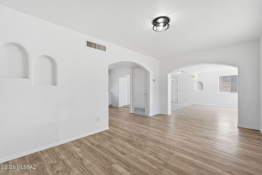 Great starter home. This 2-bedroom 1 bathroom has New Paint interior and exterior. New installed flooring, resurfaced kitchen cabinets, countertops and new Vertical Blinds. Near amenities for shopping and entertainment.