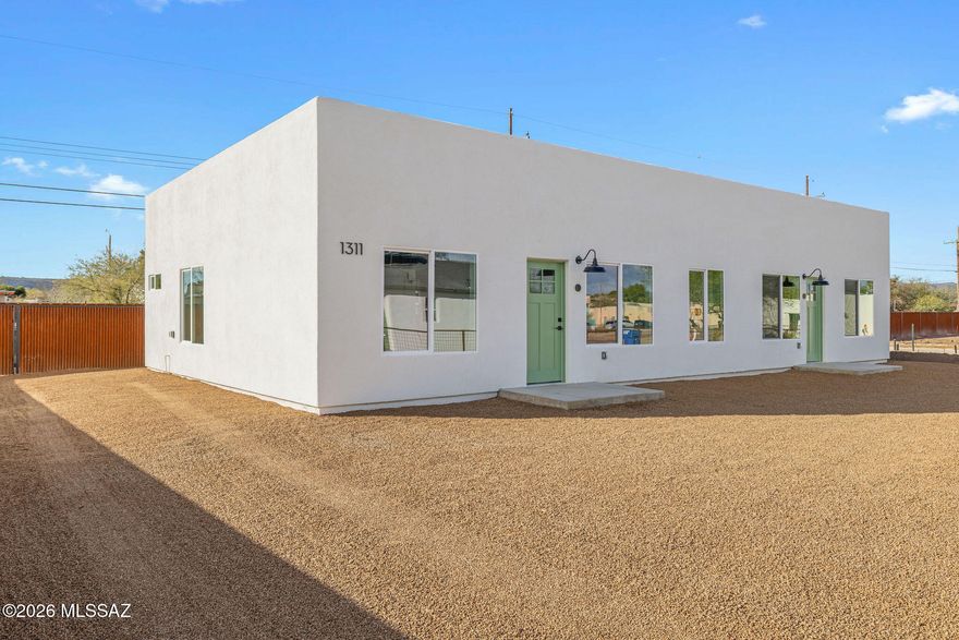 Truly turn-key, easy-to-rent, fully leased new-construction duplex in Barrio Hollywood Casitas
priced for maximum ROI. At this price, this 1,701 sf property delivers $3,420/mo gross rents + $165 RUBS--outperforming many
larger 2,200+ sf comps trading up to $450k. Designed for efficiency with less to maintain: 10' ceilings, all-tile flooring, granite
countertops, stainless appliances, and in-unit front-load W/D. Separately metered electric, low-maintenance landscaping, and ample
parking. Thoughtfully designed to complement the traditional Barrio Hollywood character. High-visibility Speedway frontage
drives consistent leasing demand. Ideal for investors seeking superior cash flow.