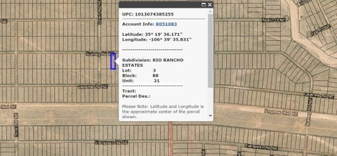 Vacant Land For Sale - 3818 Nutmeg Road #21<br/> Rio Rancho, NM 87144