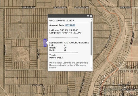 Vacant Land For Sale - 918 2nd Avenue<br/> Rio Rancho, NM 87124