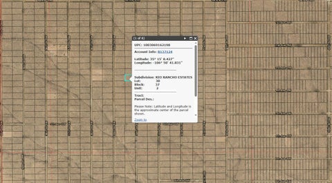 Vacant Land For Sale - Unit: 2 Block: 37: Lot: 30<br/> Sandoval County, Rio Rancho, NM 87144