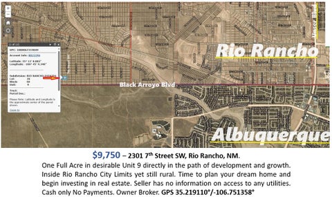 Vacant Land For Sale - 2301 7th Street<br/> Rio Rancho, NM 87124