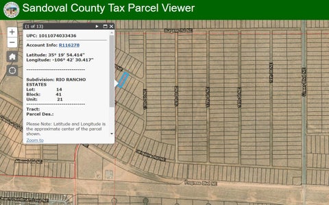 Vacant Land For Sale - 1408 Bernice Road<br/> Rio Rancho, NM 87144