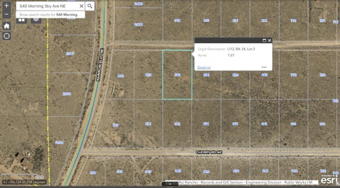 Vacant Land For Sale - 540 Morning Sky Avenue<br/> Sandoval County, Rio Rancho, NM 87144