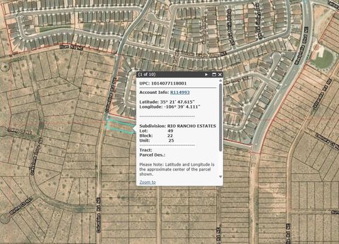 Vacant Land For Sale - 6208 Columbine Road<br/> Rio Rancho, NM 87144