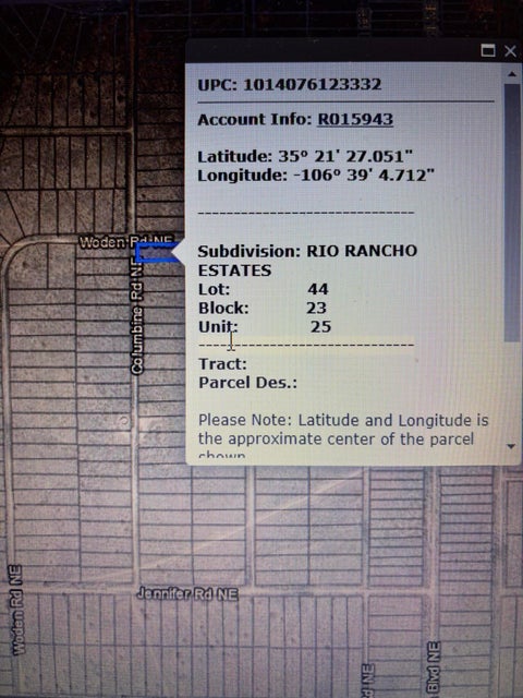 Vacant Land For Sale - XX Columbine Road #25<br/> Rio Rancho, NM 87144