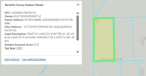 Vacant Land For Sale - 2 Lots Coyote Springs Road<br/> Albuquerque, NM 87123