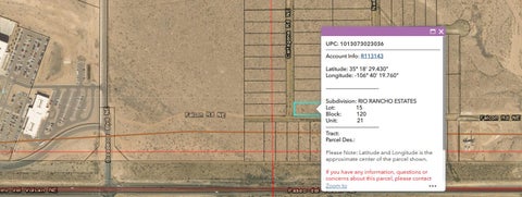 Vacant Land For Sale - 3012 Cartagena Road #25<br/> Rio Rancho, NM 87144