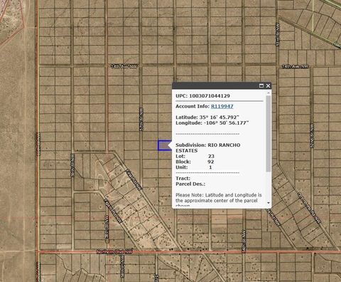 Vacant Land For Sale - 56th Street<br/> Rio Rancho, NM 87144