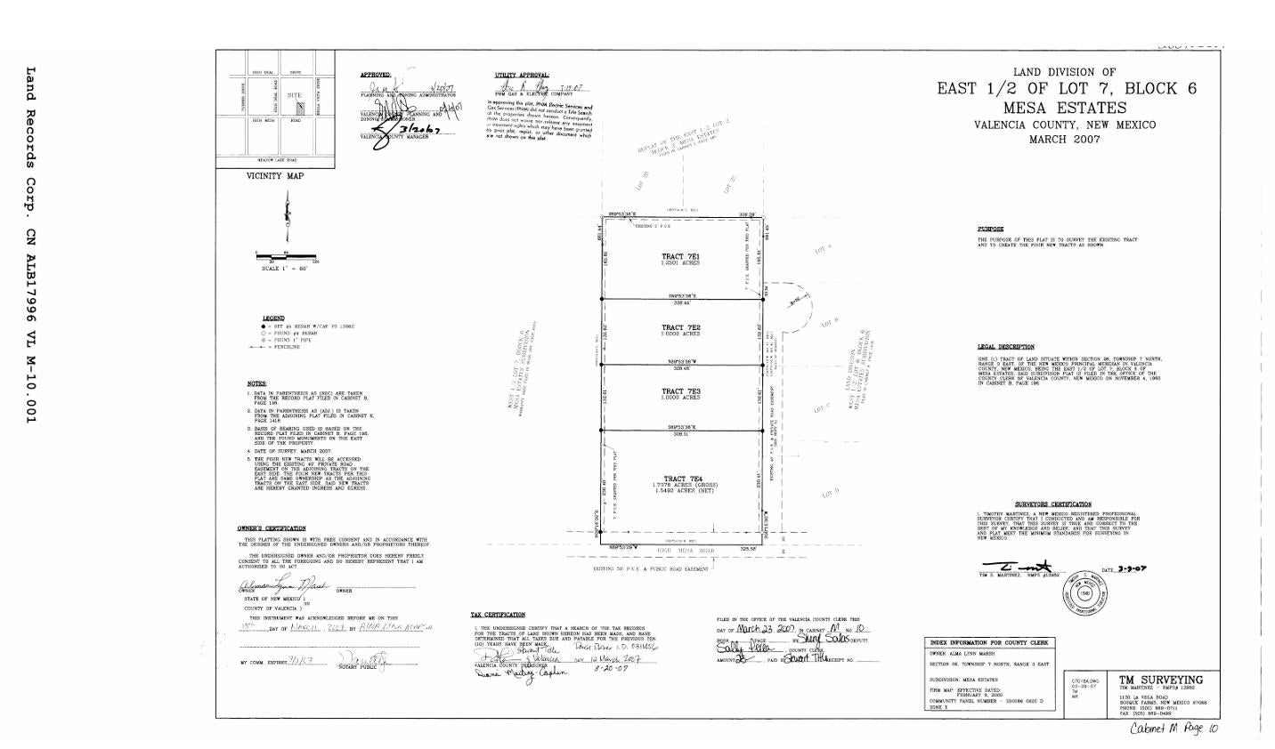MESA ESTATES Lot: 7E1 Block: 6