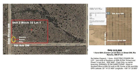 Vacant Land For Sale - NE CORNER 5th Ave & 60th St<br/> Rio Rancho, NM 87144