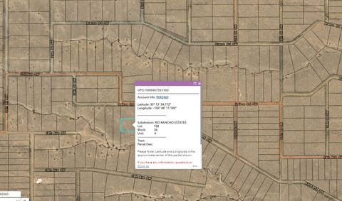 Vacant Land For Sale - 1905 33rd Street #4<br/> Sandoval County, Rio Rancho, NM 87124
