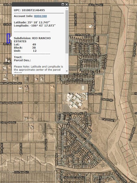 Vacant Land For Sale - 731 Nightglow Avenue<br/> Sandoval County, Rio Rancho, NM 87124