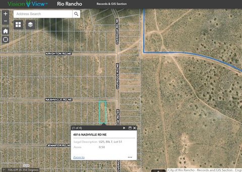 Vacant Land For Sale - 4816 Nashville Road<br/> Rio Rancho, NM 87144
