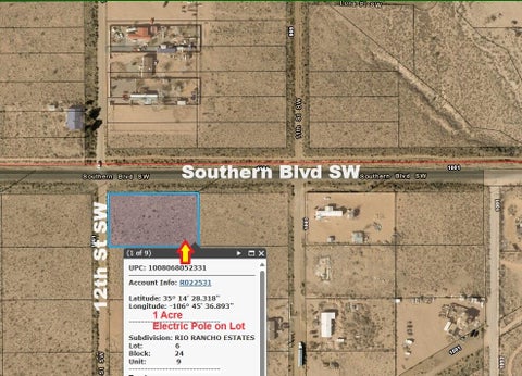 Vacant Land For Sale - SE CORNER Southern Blvd & 12th Street<br/> Rio Rancho, NM 87144