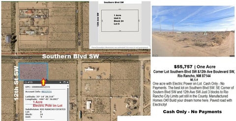 Vacant Land For Sale - SE CORNER Southern Blvd & 12th Street<br/> Rio Rancho, NM 87144
