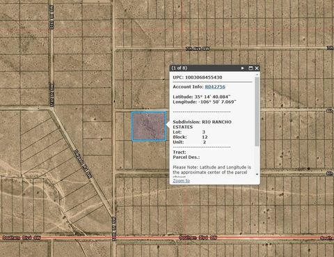 Vacant Land For Sale - 0000 8th Avenue<br/> Rio Rancho, NM 87124