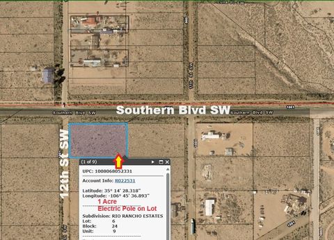 Vacant Land For Sale - 1125 Southern Blvd Sw &12th Ave<br/> Rio Rancho, NM 87144