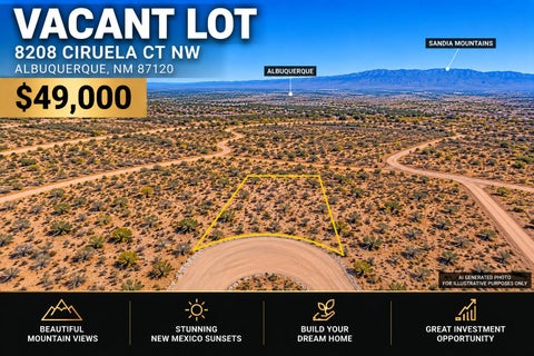 Vacant Land For Sale - 8208 Ciruela Road<br/> Albuquerque, NM 87120