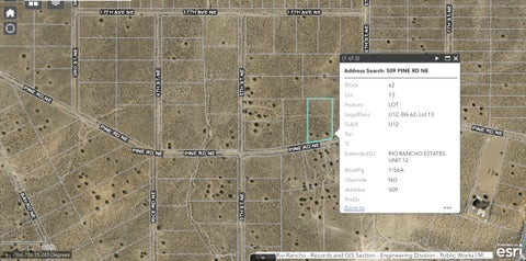 Vacant Land For Sale - 509 Pine Road<br/> Rio Rancho, NM 87124