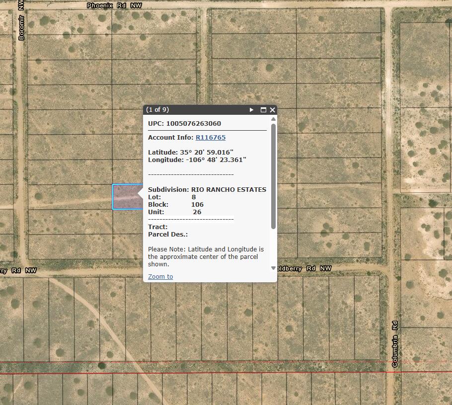 Photo 1 of 2 — Block 106 Lot 8 & 9 Unit 26, Rio Rancho, NM 87144