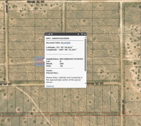 Vacant Land For Sale - Block 106 Lot 8 & 9 Unit 26<br/> Rio Rancho, NM 87144