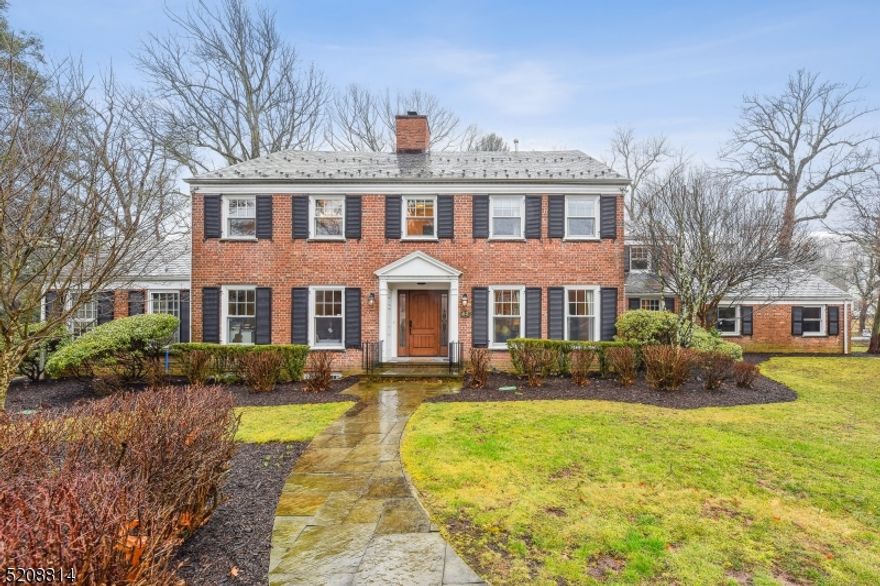 It's a gem! Extensively Renovated Classic Brick Center-Hall Colonial with Slate Roof, sitting on totally level, almost an acre property on a quiet, prestigious street in the heart of Old Short Hills!  Home was completely renovated with upscale finishes and tastes in 2013 to 2016.  House boasts 5, or 6, bedrooms and 5 full bath, with 4 ensuites on 2nd floor and an ensuite in guest room on 1st. Huge Primary Bedroom has walk-in-closet with an island, tray ceilings and a spa-like bathroom.  All the rooms in the house are very generous in size. Formal Living Room flow to all-year Glass Room and the 1st outdoor patio. Dining Room opens to spacious updated Kitchen/Breakfast Room and walks out to a 2nd secluded Patio for summer entertaining.  Family Room overlooks a huge flat yard! 1st floor is completed with a private Guest Bedroom with ensuite bath and a Mudroom connects kitchen to an attached 2car garage. The Upper Level hosts 4 bedrooms, 4 full baths, and sitting room that was converted from a bedroom which could be converted back to the 6th bedroom.  Laundry room on  2nd floor.  The Basement Level has another Laundry room, in addition to a large play room and a game room. Basement was improved with sum pump and french drain. HVAC system was updated, water softener and filtration system added. Easy upscale living in a beautiful home, not to be missed!