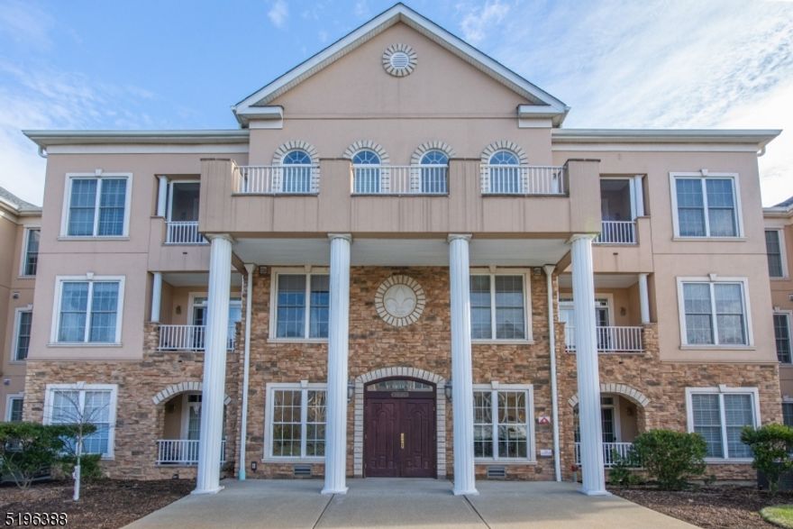 Bright and Spacious 3rd Floor desirable Buckingham Model unit with High Ceilings overlooking beautiful Trees & Manicured gardens. Sought after Floor Plan with 2 Bedrooms & 2 Full Baths, huge Living room/Dining room open to Kitchen. Primary Bedroom has Large Walk-in closet & Large Full Bath with Soaking Tub and Separate Shower. Elevator nearby takes you to lower level to Indoor Assigned Parking Spot (#39) in Garage & Storage Unit. Fantastic ACTIVE Adult 55+ Lifestyle! CLUBHOUSE - 26,000 sq ft with INDOOR POOL, Jacuzzi & Sauna, GYM, Billiard & Card Rooms, Library, Ballroom. Dozens of CLUBS & lots of Activities! For Outdoor Fun -Large POOL, Tennis, Pickleball, Bocce, Shuffleboard, Gardening. Community is conveniently located close to Shopping, Restaurants, Parks, Movies &other Entertainment. EZ access to Route 80 & nearby NYC Transportation by Train & Bus. Significant to note- This Community Only has- Free JITNEY to Mall, Shop Rite, Costco, & 24 Hour manned Gatehouse. Just MOVE IN and Enjoy Vacation Lifestyle!