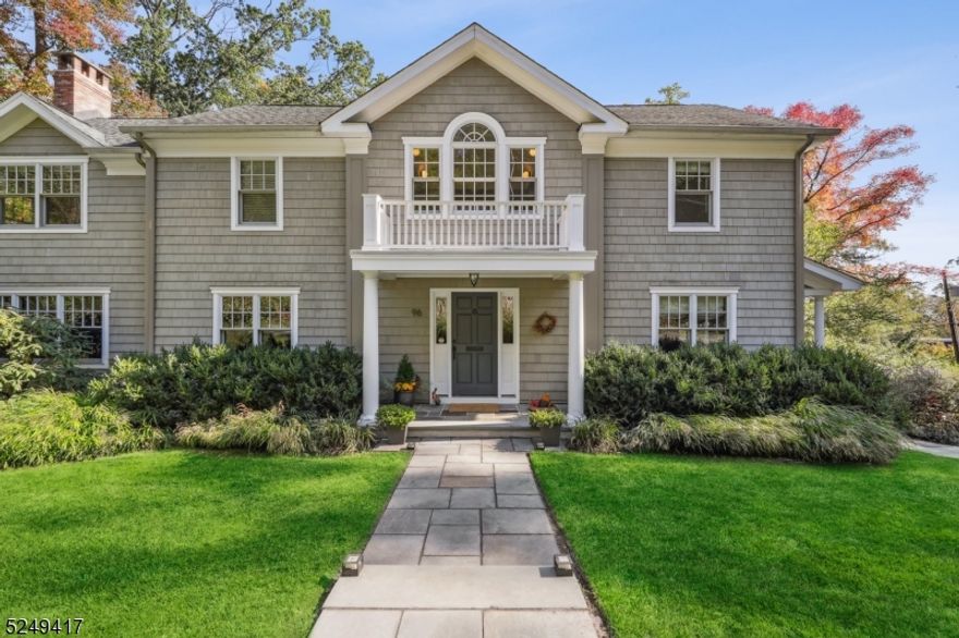 Welcome to a life of relaxed luxury at this stunning, completely renovated classic colonial home. Prepare to be amazed by the beautiful Dove Design modern eat-in kitchen seamlessly integrated into a spacious & impressive entertainer's dream showcase. Set on private .28 acre perch at the edge of So Mtn Reserv, this property boasts 2 lush garden retreats. Step into the gracious foyer, leading to a bright dining rm, kitchen, & lounge, effortlessly flowing into a wide-open eating area, family rm, & living rm. Two French drs open to deep gardens & bluestone patio, specimen plantings & stunning hardscape. French drs to covered balcony off brkfst rm. Covered side porch off mudrm, closets, powder rm, built-in speakers & sound system. Stylish stairway to open loft, great WFH space, large Palladian window offers breathtaking views. Magnificent primary suite is a true sanctuary: gas fplc, spacious custom WIC, windows providing 3 exposures & seasonal views of NYC, & spectacular marble spa retreat- jetted tub, massive dble stall shower, private commode, & 2 sink vanities. 2 add'l spacious bedrms & newer hall bath, linen closets, complete the 2nd flr. Grade level creates numerous opportunities for customization for 4th bdrm, inc large recreation/media room with separate entrance & water lines, a wine room, fitness area + full bath. Laundry, utilities & access to 2-car att gar w/ ample storage space. Steps to Wyoming Elem Schl, equidistant to Millburn & Maplewood direct train lines to NYC