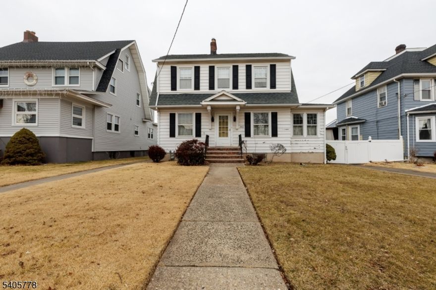 Original charm for this 3 bedroom High School Section colonial. Property features natural wood trim and hardwood flooring throughout plus 2 car detached garage. Full unfinished basement with full bath large private backyard driveway access around corner leads to two car garage. Home needs TLC and care and is being sold in its present condition with no known issues, no credits given from buyer's home inspection. Awesome location minutes from Linden's thriving business district with close proximity to train and less than 30 minutes to NYC Buyer responsible to obtain/acquire Certificate of occupancy from city of Linden. Priced to sell in this current market, come and see before it's gone this home will not last!