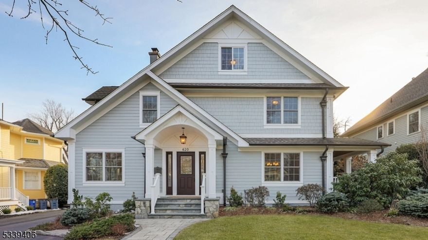 This exquisite 6-BR colonial is extensively expanded and renovated, exuding quiet luxury with timeless beauty, modern construction, and contemporary functionality. The1st fl has a graceful flow between formal LR and DR, featuring a wood-burning fireplace, handsome moldings, historical stained glass, and a French door to a serene blue stone side porch. An exceptional chic EIK, anchored by a center island with seating for 4/5, boasts an impressive array of high-end appliances, cabinetry, and finishes. Beyond EIK, a inviting FR is enhanced by a gas fireplace and the idyllic views of a large deck overlooking a deep, tree-lined backyard. A sun-filled office, a large mud room, & an elegant full BA complete the first floor. The primary suite on 2nd FL has a sitting area,3 walk-in closets, and a luxurious marble BA with double sinks, a soaking tub, and a separate shower. The 2 nd FL also includes three secondary BRs, a sitting room, a marble full BA with double sinks, and a convenient laundry room. Two additional BR and a full BA on 3 rd floor can comfortably host guests or serve as offices. An impressively sized basement offers even more versatility with recreation, gym, office, and storage spaces. Additional amenities include garages for 3+ cars, fully upgraded systems (HVAC, electric, plumbing, insulation), a full-house generator, and a sprinkler system. Steps from top schools, downtown, and NYC transport, this house is a rare find!