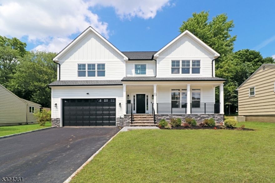 Stunning, NEW CONSTRCTION CUSTOM Home with 4,600 SF of finished living space.   This impressive home features 9 ft ceilings throughout, custom detailed moldings/woodwork, coffered ceilings, white oak hardwood floors throughout.   Chef's Kitchen with VIKING SS Appliances, Quartz countertops, Custom European Cabinetry, and Large Center Island. Open floor plan includes large Family Room with gas fireplace, Butler's Pantry with beverage refrigerator and custom cabinets leading into formal Dining Room.  Guest Suite with Bedroom and Full Bath, Powder Room and Mudroom complete the 1st Floor.  Primary Suite with high ceilings, detailed molding, Spa Bath Retreat and 2 Large WICs. 2nd Floors boasts additional 3 spacious Bedrooms including one with an Ensuite, Hall Bath & Laundry.   Fully Finished Basement with Rec Room, Bedroom/Office and Full Bath. Professionally landscaped with Irrigation System, Paver Patio, and 2-Car Garage. Large, tranquil, private backyard backing up to wooded Essex County park. Conveniently located to dining, shopping, NYC bus , Rt 280 & top-rate Livingston schools. 10-YEAR BUILDER'S WARRANTY