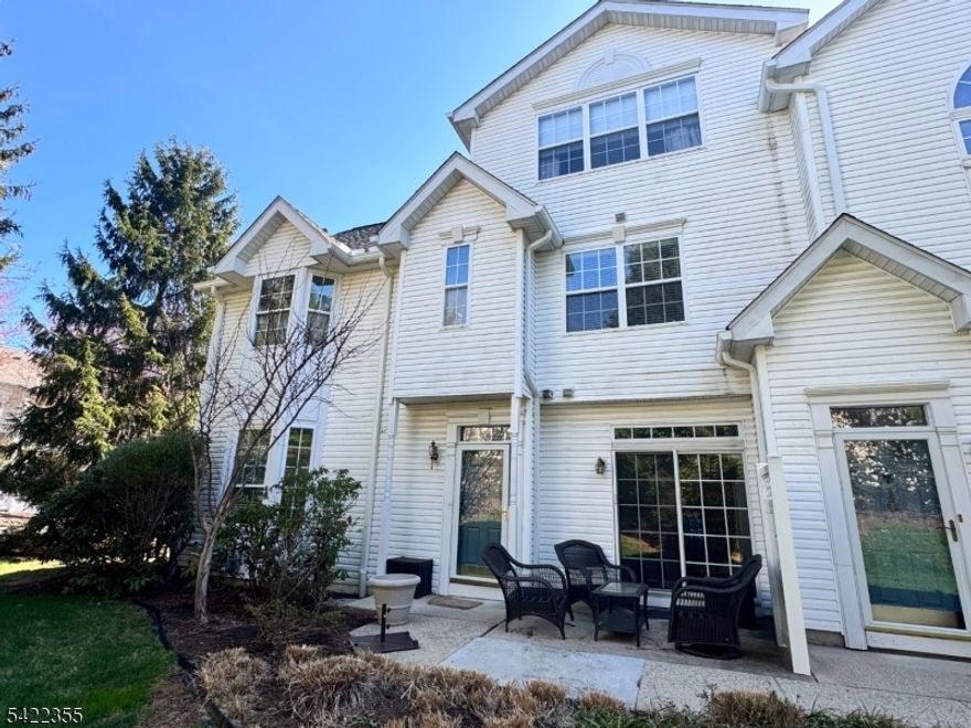 Take a look at this beautifully updated, freshly painted,light and bright end unit (Chelsea model) with new carpet. This 2 br 2.1 bath town home has a finished basement and large private patio in one of the best locations in Rose Arbor. The Primary bedroom en-suite is a true sanctuary with vaulted ceiling, large organized walk-in closet, wood floors and spa like primary bath with walk in shower and dual sink vanity. The second bedroom also has en-suite bath with a walk-in closet  and wood floors.  The laundry room is conveniently located on the second floor.. The newer kitchen boasts a  large center island with storage, stainless appliances, custom built pantry with birch shelves and access to the  private pataio. Additional feautures include programmable thermostat, 240 V Outlet for EV car charging, and heat controlled window film. The finished basement includes storage with a cedar closet and a large playroom/office/or gym. Rose Arbor is close to shopping, restaurants, train, and Routes 10, 24, 287, yet tucked away in a quiet neighborhood. Just unpack your bags and move in.