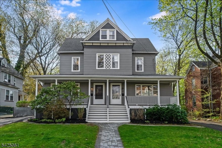 Downtown Montclair living at its very best!!  Set right in the heart of everything you love about Montclair, this Victorian duplex (single family) has been gorgeously renovated, top to bottom, while carefully preserving its historic character. Soaring ceilings, sun-filled rooms and open sightlines are the hallmarks of this unusual home.  The first floor is made for entertaining, from the window-lined Living Room to the inviting Dining Room to the sparkling new eat-in Kitchen with built-in dining nook, Breakfast Bar and cutting edge "smart" appliances. The second floor has three large Bedrooms, including your Primary suite with luxurious en suite Bath, second full Bath and convenient Laundry. Need room for offices, guest rooms, home theatre? The third floor has two more huge Bedrooms and another Full Bath, perfect for whatever you need them for! Hardwood floors, original stained glass, beautiful moldings, give this home soul. And central air throughout will keep you comfortable all summer long. The spacious Front Porch and deep, private Backyard and Patio offer lots of outdoor options for al fresco dining, barbecue gatherings or hammock snoozes. And with downtown Montclair just down the block, you can leave the car home and stroll to restaurants, concerts, festivals and more. It's everything you've been dreaming about - but real and waiting for you!