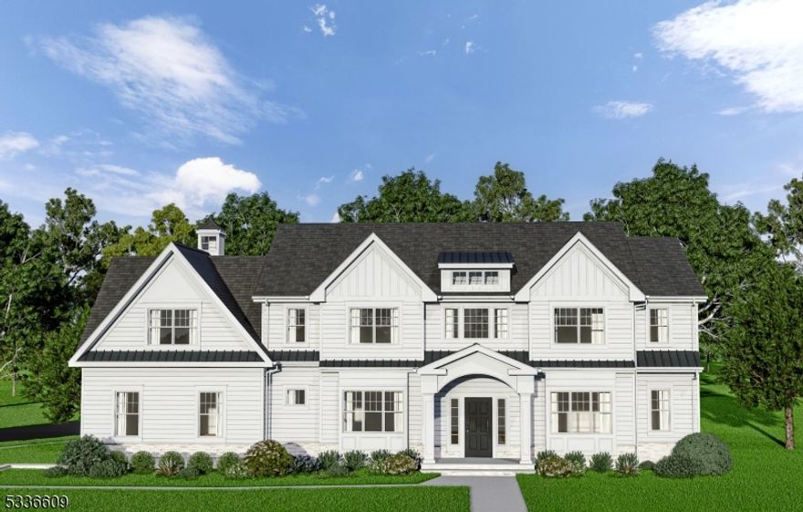 Brand New Construction with a 3-Car Garage & room for FUTURE POOL.  This Stunning Custom Colonial is located in the highly desired RIKER HILL section of Livingston.  Superior High-End Craftsmanship with over 6,000 sq ft of finished living space spanning 3 levels. Custom Coffered Ceilings, Wainscotting & Detailed Millwork throughout this home. Grand Foyer Impresses w/ Soaring 20 ft Ceilings, 10ft Ceilings on 1st fl & 9ft Ceilings on 2nd Fl & Basement Level. Formal Living Room, Formal Dining Room, Gourmet Kitchen w/High End SS Appliances, Large Center Island, Quartz Counters, double stacked Cabinetry & Walk-In Pantry. This kitchen offers both luxury and function, making it the center of your home. Large Entertaining Family Room w/Gas FP & Doors to backyard patio. First Floor Guest Suite, Powder Room & Mudroom complete this level. Second Floor Primary Suite w/ High Ceilings, Detailed Moldings, Spa Bath w/Soaking Tub  & Large Custom Walk-in Closet.  Three Large Guest En Suite Bedrooms &  Laundry Room complete 2nd Floor.  Finished  Basement w/9ft Ceilings, Large Recreation Space w/ Wet Bar, Bedroom/Office, Full Bath & a Bonus Room which can be used as Gym or Media Room.  Attached 3-Car Garage w/ EV charging.  Builders 10 Year Home Warranty.  Close to public transportation, houses of worship, shopping, restaurants, parks and a Highly Rated School System.  Getting in early allows you the opportunity to select your finishes & customize your dream home.  Completion winter 2025.