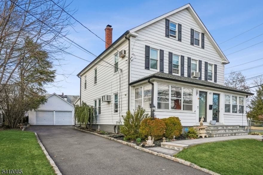 Overlooking beautiful Briant Park, this charming updated attached single-family home offers light-filled rooms arranged across 3 finished levels. A 3-season porch offers views of the park and pond and serves as a versatile entry in the front of the home. A second mudroom entry from the rear near the garage and patio is a convenient alternative for day to day living. Gleaming hardwood floors are found in the living room and dining room. The spacious kitchen, which was updated in 2018, features subway tile backsplash, granite counters, soft-close cabinetry, stainless steel appliances and a large breakfast bar for dining. A powder room with laundry, remodeled in 2025, completes this level. Upstairs find bedrooms and office space to enjoy across the 2nd & 3rd levels. A hall bath with shower over tub is nearby and was updated in 2021. The lower level is ideal for storage and workshop space. Outside, find a private patio with built-in garden bed and specimen plantings. A 2-car garage and paved driveway with Belgian block curbing offers ample off-street parking. Thermal windows (2022) with blinds, 1st floor recessed lighting (2020), bedroom ceiling fans with lights (2025/26) and a freshly painted exterior (2021) with new front door, gutters and shutters (2023) are a few additional improvements you will note. Great location with top-rated schools and near to hospital, local business centers, Rt 78 and public transportation to NYC. Don't miss!