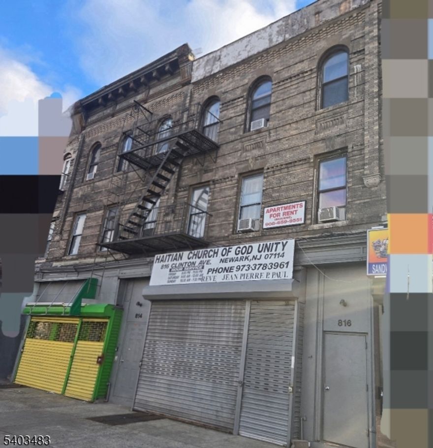 This is a mixed-use building with 8 residential units and two storefronts. All of the residential units are occupied, and one of the storefront units is vacant and will remain vacant for the sale. Full address is 814-816 Clinton Avenue, consisting of two buildings on one deed. CAN ONLY BE SOLD AS ONE PROPERTY