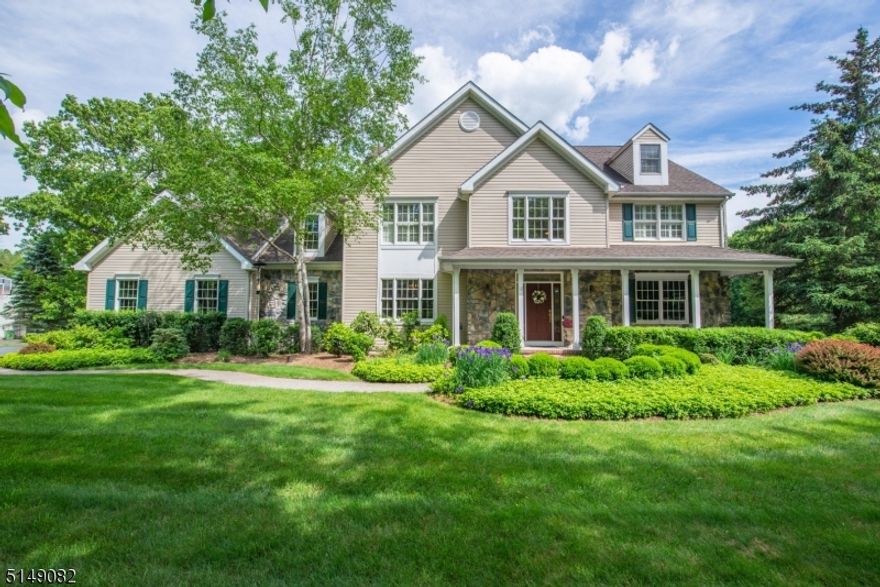 The home that has it all!  Meticulously maintained colonial on quiet cul de sac street in very desirable Grandview Estates features heated Gunite inground pool with waterfall & hot tub AND expansive, level yard.  Rocking chair front porch leads to two story hardwood foyer with sweeping staircase, center island kitchen with large breakfast area, granite countertops, stainless appliances, butler's pantry, formal living and dining rooms, light and bright sunroom with vaulted ceiling and plantation shutters, family room with wood burning fireplace and recessed lighting and first floor office with adjacent full bath. The second floor offers primary en suite with sitting room, walk-in closets, three additional bedrooms, one Jack and Jill and the other an en suite.  Finished basement with office, rec room and exercise room, game closets and high ceilings.  Other features include automatic whole house generator, sprinkler system in flower beds, 3 car garage with openers, 2 newer water heaters and 2 newer central air units, septic new in 2013.